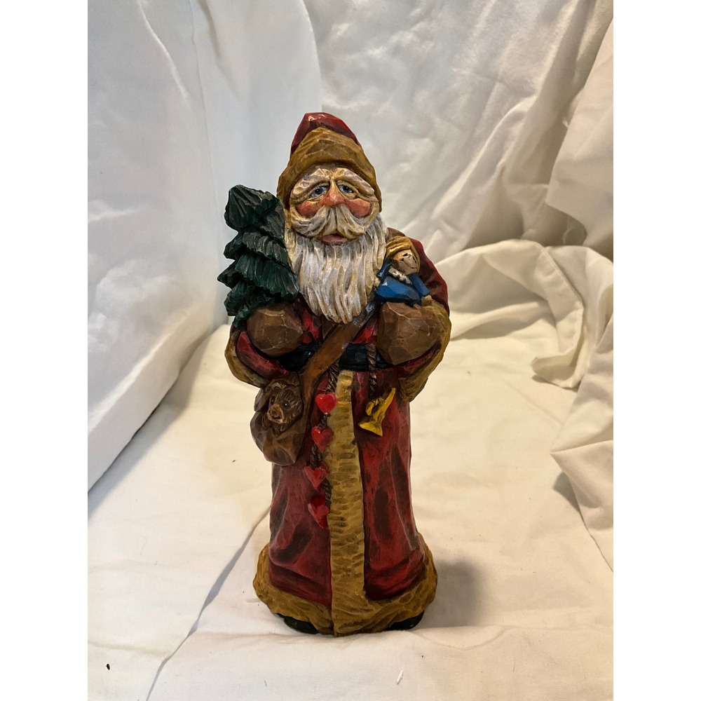 Craig Kirkwood Laramie Wyoming Santa Claus Figurine Red Folk Art Christmas 7.5in